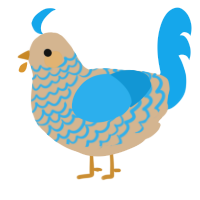A beige and sky chicken with a lace pattern