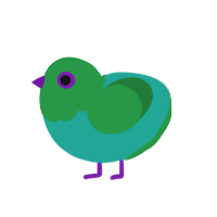 (unnamed), a turquoise and viridian chicken with a head pattern