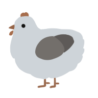 A mist and grey chicken