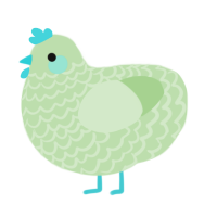 A gluppy chicken with a lace pattern
