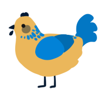 A honey and sapphire chicken with a neck-speckle pattern