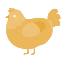 A honey chicken with a head pattern