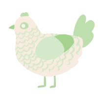 A cream and gluppy chicken with a lace pattern