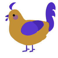 A gold and indigo chicken