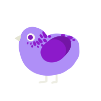 Pollo, a lilac and violet chicken with a neck-speckle pattern