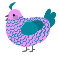 A lavender and sea chicken with a lace pattern