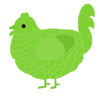 A grass chicken with a lace pattern
