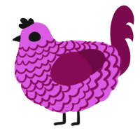 A orchid and wine chicken with a lace pattern