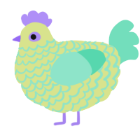 A lemon and mint chicken with a lace pattern