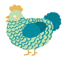 A gluppy and sea chicken with a lace pattern