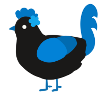 A sable and sapphire chicken
