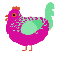 A fuchsia and spring chicken with a half-lace pattern