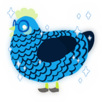 A sky and tumblr chicken with a lace pattern
