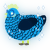 A sky and tumblr chicken with a lace pattern