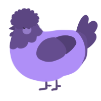A lilac and overcast chicken with a head pattern