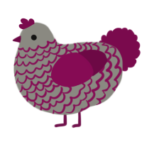 A ash and wine chicken with a lace pattern