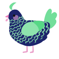 A navy and spring chicken with a lace pattern