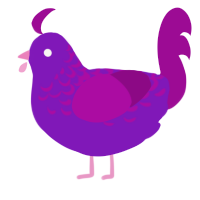 A violet and plum chicken with a half-lace pattern