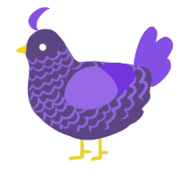 A overcast and blurple chicken with a lace pattern