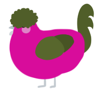 A fuchsia and olive chicken