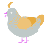 A silver and honey chicken with a half-lace pattern