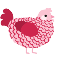 A rose and crimson chicken with a lace pattern