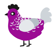 A plum and mist chicken with a half-lace pattern