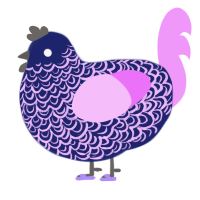 A navy and lavender chicken with a double-lace pattern
