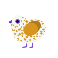 (unnamed), a white and ochre chicken with a speckle pattern