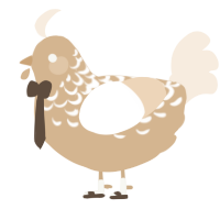 A beige and cream chicken with a half-lace pattern