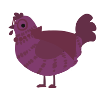 A plum and wine chicken with a bar pattern