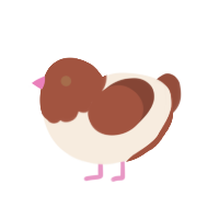 A cream and russet chicken with a head pattern
