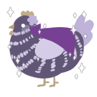 A overcast and lilac chicken with a bar pattern