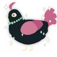 A tumblr and fuchsia chicken