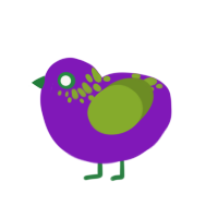 (unnamed), a violet and chartreuse chicken with a neck-speckle pattern