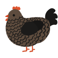 A bark and sable chicken with a lace pattern