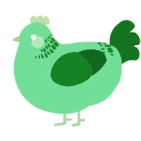 A spring and leaf chicken with a neck-band pattern