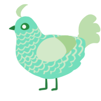 A mint and gluppy chicken with a lace pattern