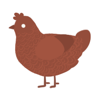 A russet chicken with a double-lace pattern