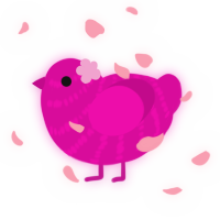A fuchsia chicken with a bar pattern