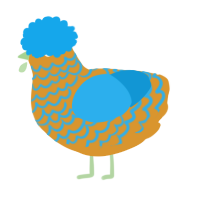 A orange and sky chicken with a lace pattern