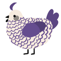 A cream and overcast chicken with a lace pattern