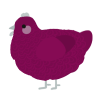 A wine chicken with a double-lace pattern