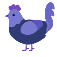 A navy and indigo chicken with a head pattern