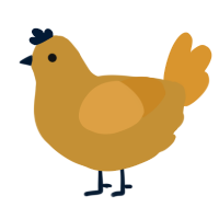 A gold and orange chicken