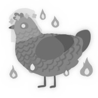 A ash and grey chicken with a lace pattern