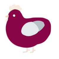 A maroon and mist chicken