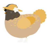 A beige and honey chicken with a half-lace pattern