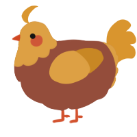A russet and orange chicken with a head pattern