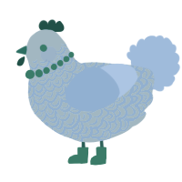 A overcast and russet chicken with a double-lace pattern